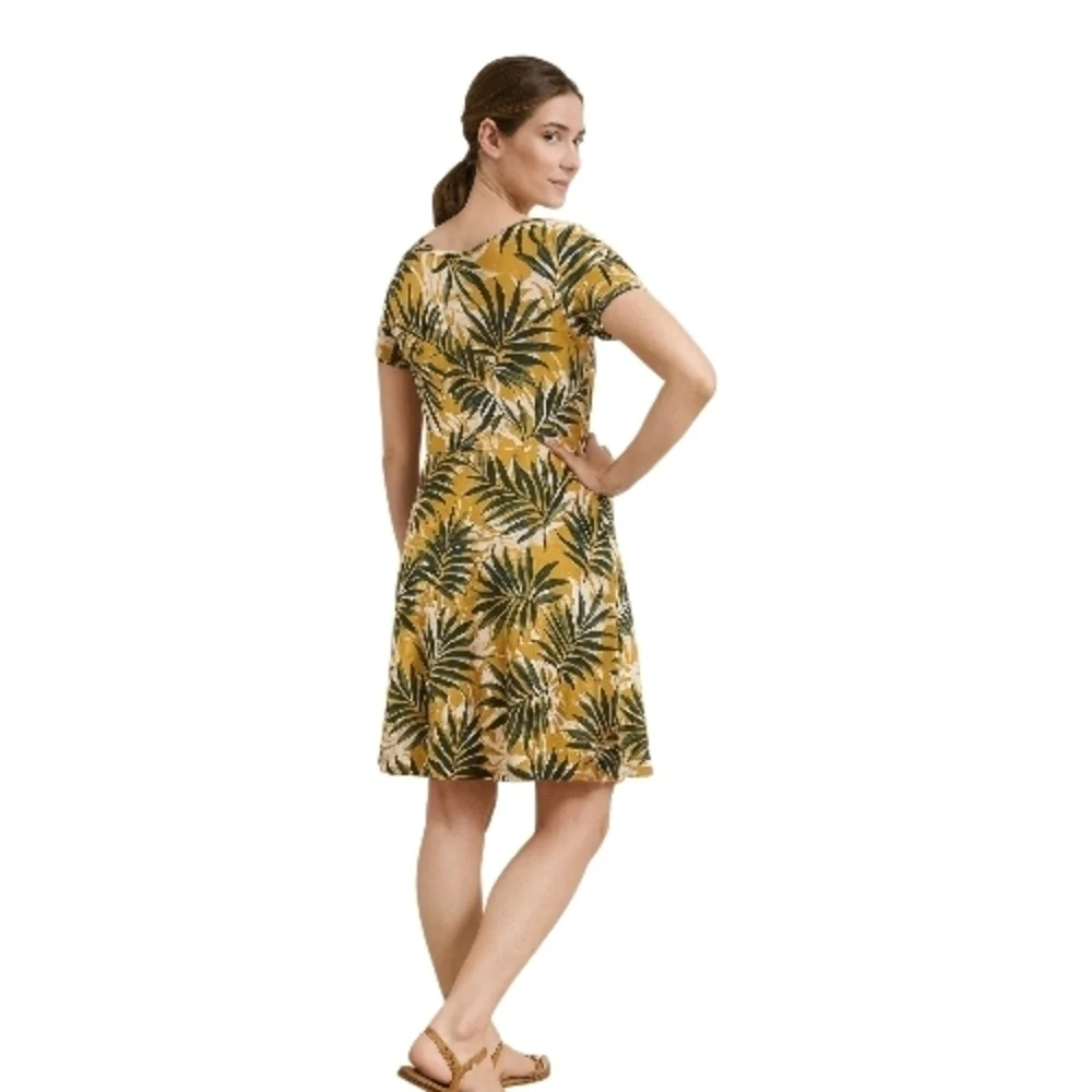 Espresso Tropical Leaf Print Swim Coverup